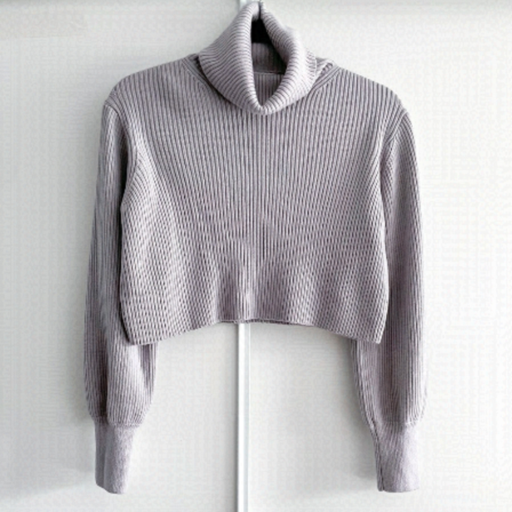 WILFRED Ribbed Crop Turtleneck Sweater